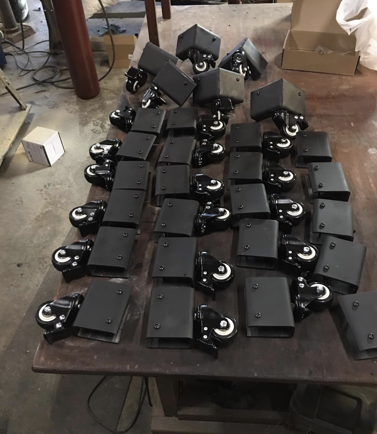 Fabricated caster assemblies